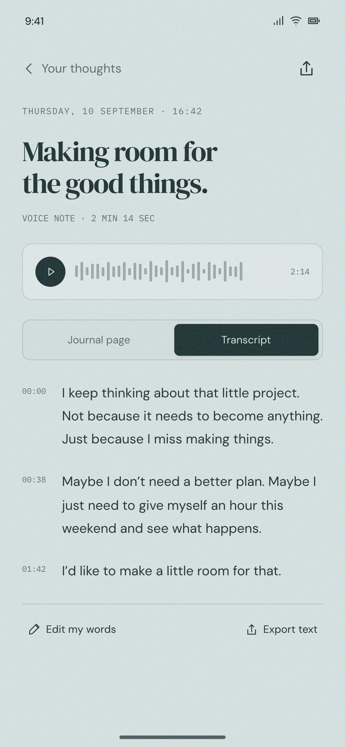 Recording and transcript